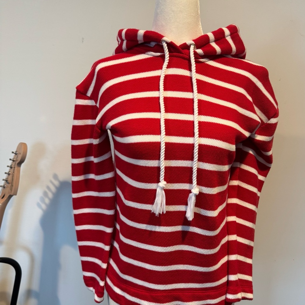 Talbots Red and White Striped Hoodie